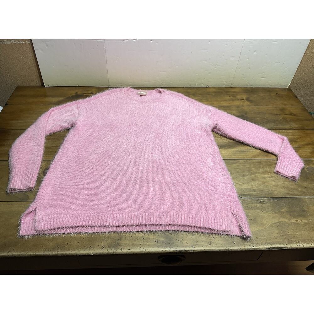 Show Me Your Mumu Bonfire Sweater Pink Fuzzy Oversized Pullover Size Small